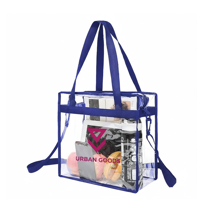 Bulk Custom Clear Stadium Approved Tote Bags with Logo Adjustable Crossbody Shoulder Bags