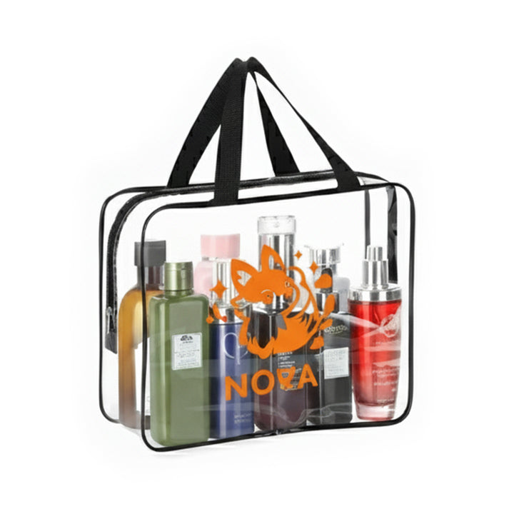 Bulk Custom Clear PVC Waterproof Travel Toiletry Organizer Handbag with Logo