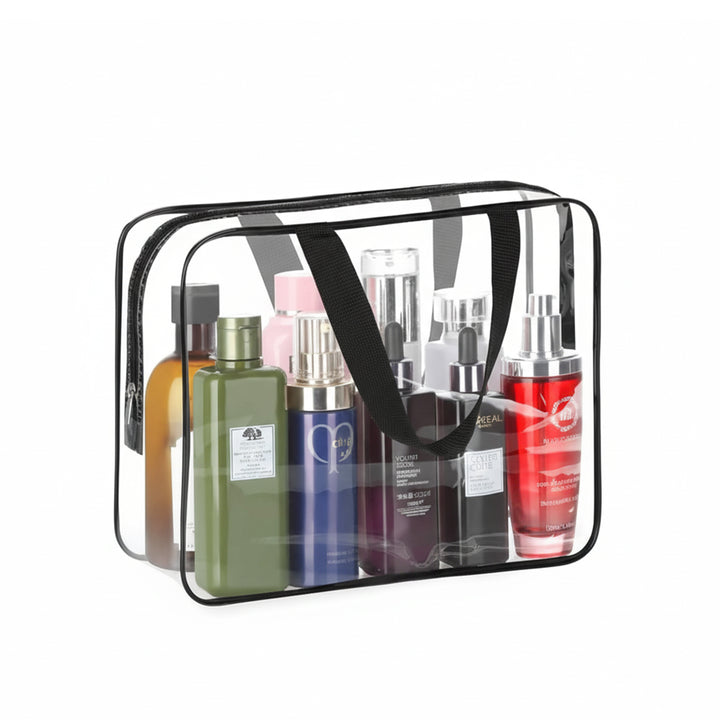 Bulk Custom Clear PVC Waterproof Travel Toiletry Organizer Handbag with Logo