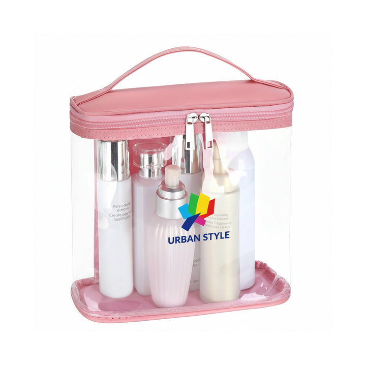 Bulk Custom Waterproof Transparent Travel Cosmetic Bags with Logo Easy Clean Makeup Pouches