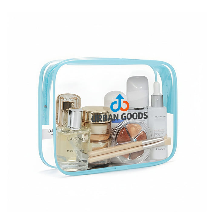 Bulk Custom Zipper Transparent Travel Cosmetic Bags with Logo