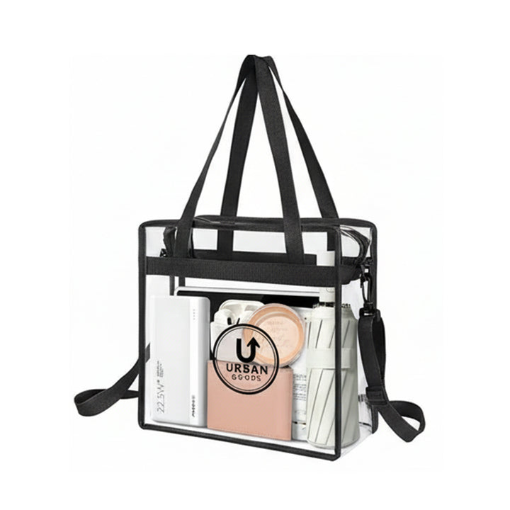 Bulk Custom Clear Stadium Approved Tote Bags with Logo Adjustable Crossbody Shoulder Bags