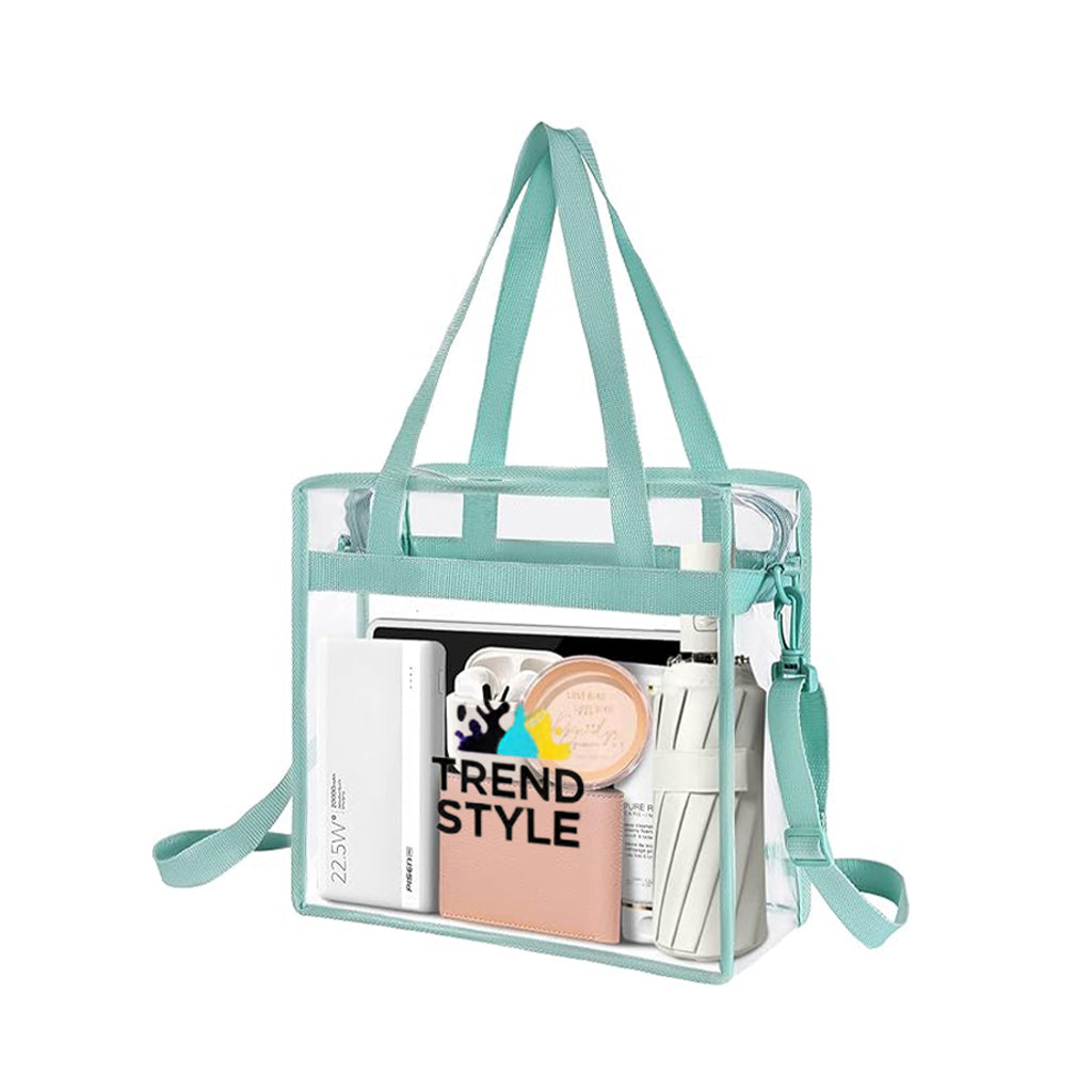 Bulk Custom Clear Stadium Approved Tote Bags with Logo Adjustable Crossbody Shoulder Bags