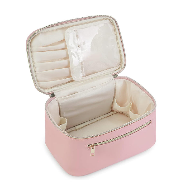 Bulk Custom PU Leather Makeup Organizer Bags with Logo Water Resistant Travel Cosmetic Bags