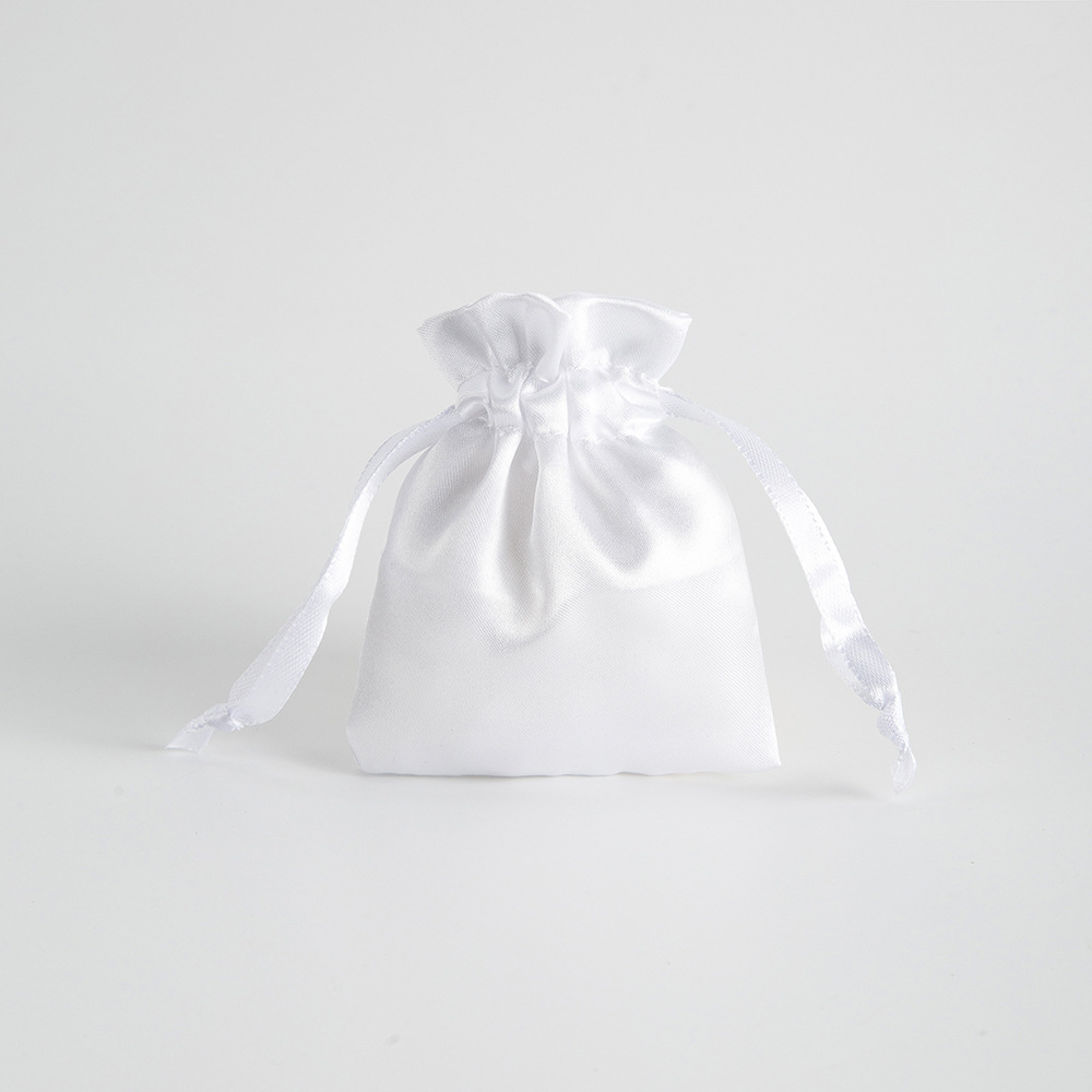 Custom Logo Drawstring Satin Silk Pouches - Drawstring Jewelry Packaging Bag For Ring and Necklace