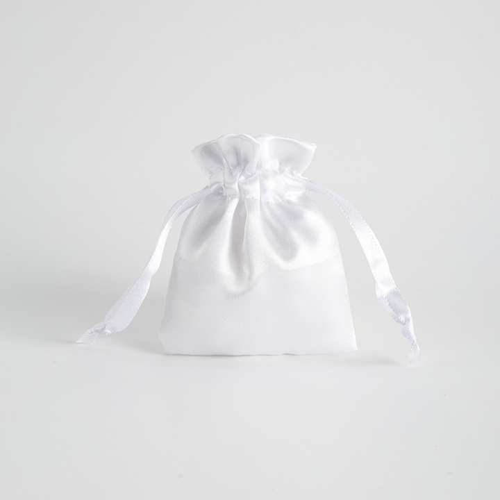 Custom Logo Drawstring Satin Silk Pouches - Drawstring Jewelry Packaging Bag For Ring and Necklace