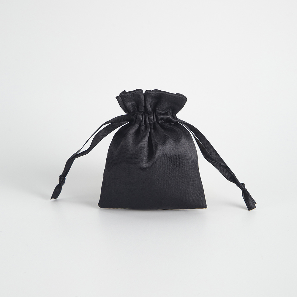 Custom Logo Drawstring Satin Silk Pouches - Drawstring Jewelry Packaging Bag For Ring and Necklace